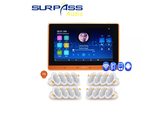 Combo 16 Loa âm trần SP-CR310 tích hợp bảng điều khiển Surpass SP-PW7825M